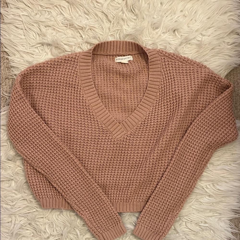 Aeropostale Mauve V-Neck Sweater